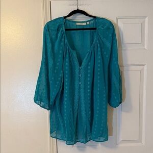 Teal Women's Sheer Blouse